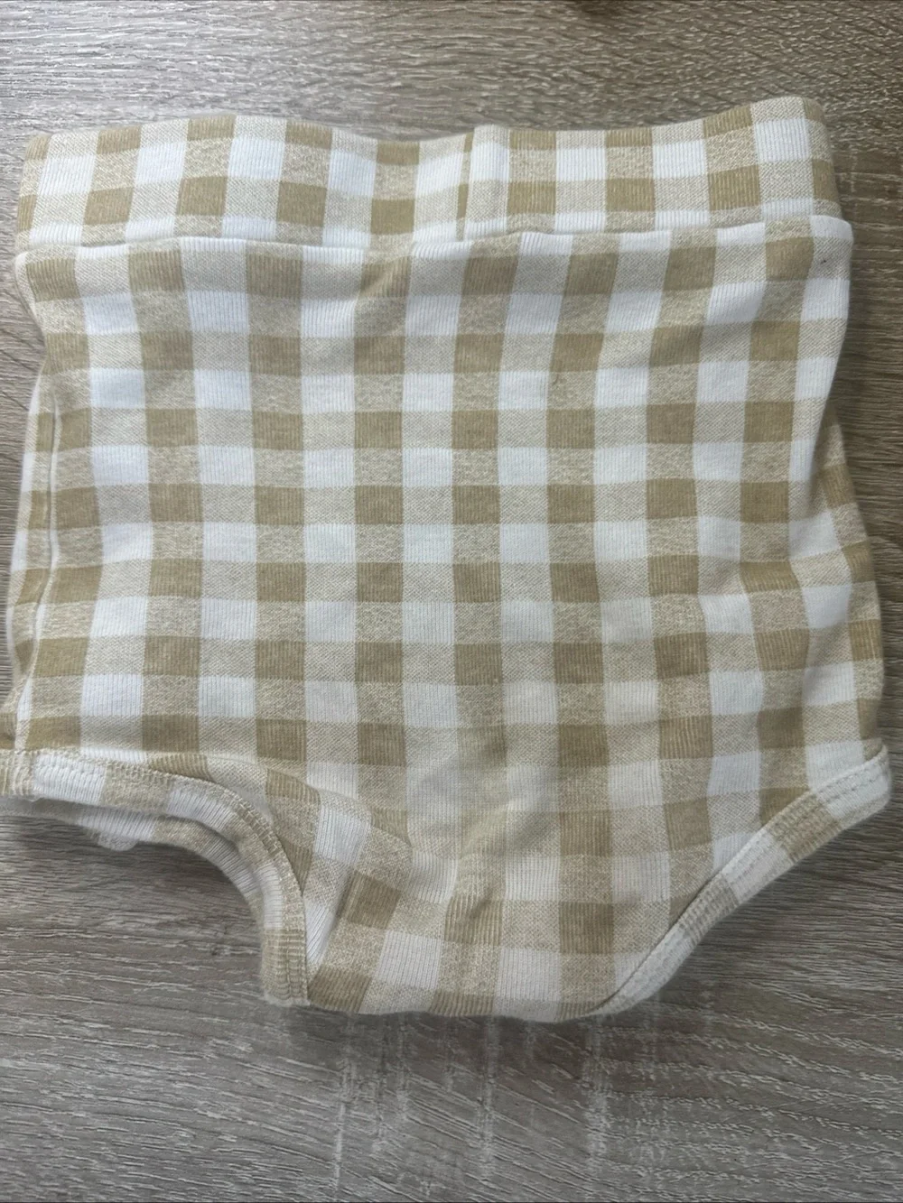 Kate Quinn Retro Ruffle Bloomers Bundle Size6-12 Mnths Tan(bamboo)& Striped Tan